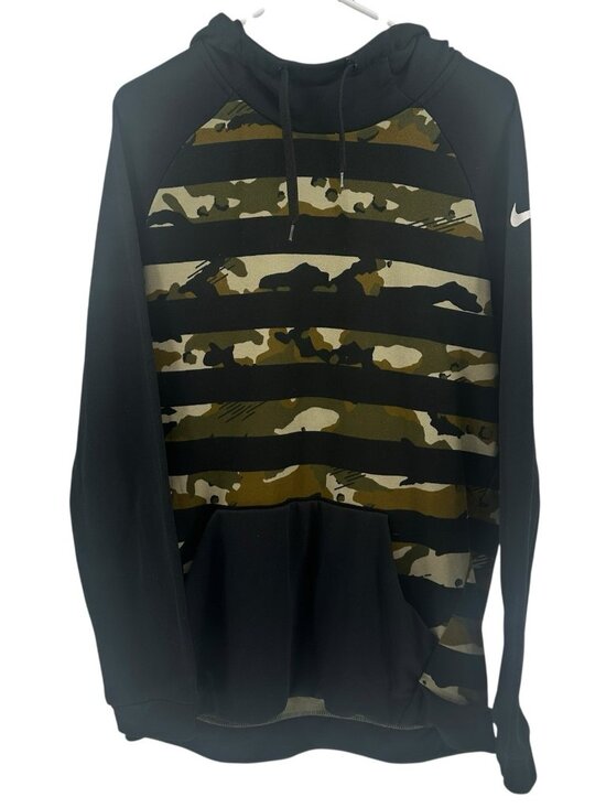Nike Other - NIKE DRIFIT Mens Black & Camo‎ Pullover Hoodie Long Sleeve Sweatshirt Size L